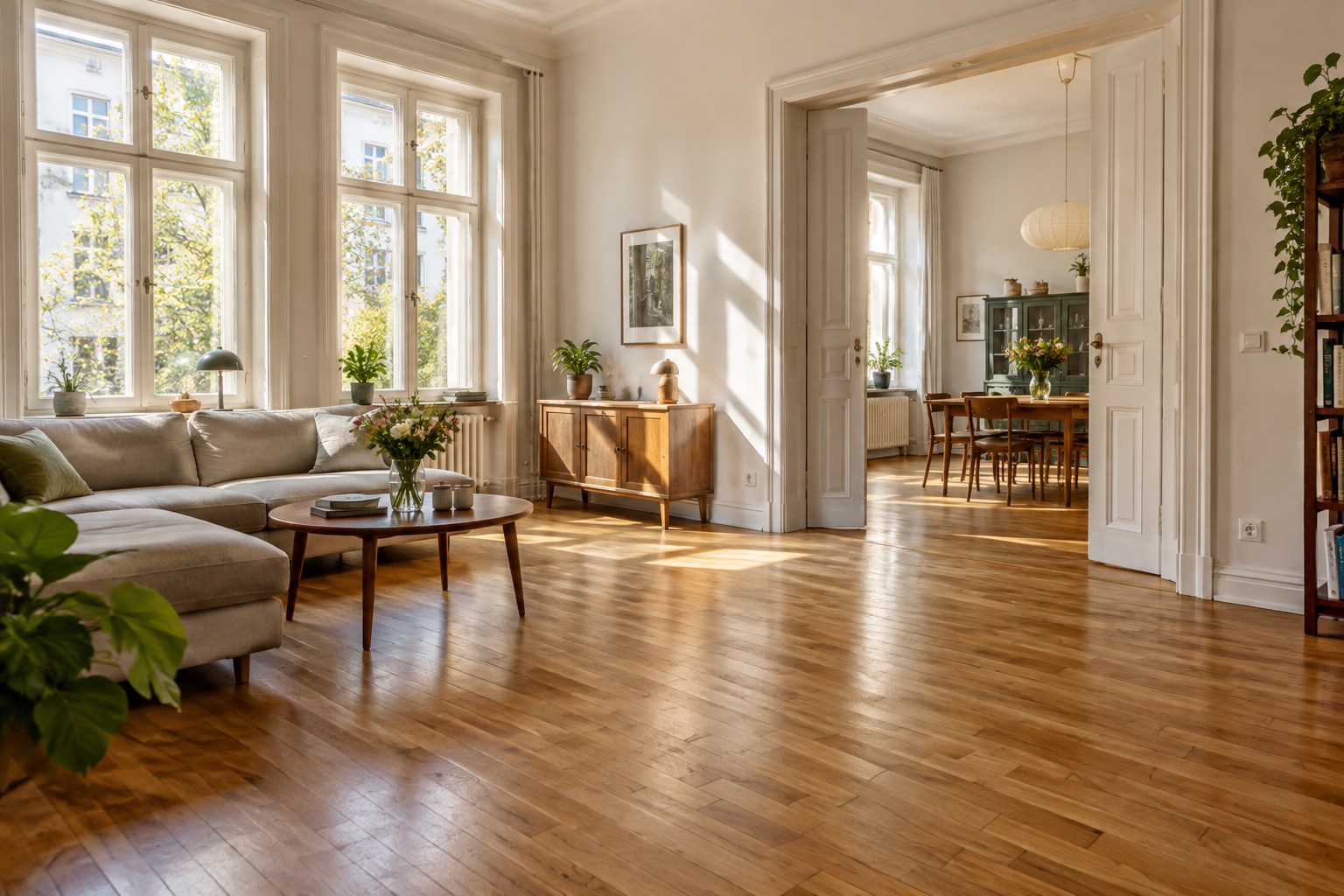 Wohninspiration mit aufgearbeitetem Stabparkett